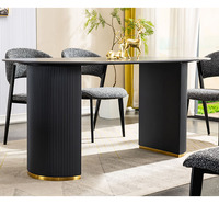 Table de salle à manger minimaliste OKAY en céramique, dalle de pierre frittée, imperméable