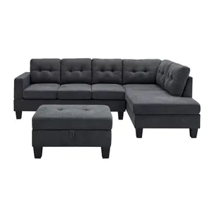 Canapé d'angle gris au design innovant, meubles modernes, pour salon