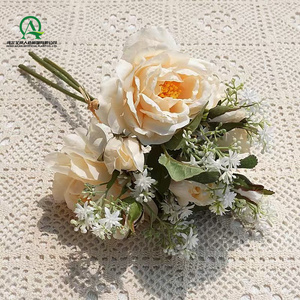 Ramo de flores rosas artificiales, ramo de <span class=keywords><strong>Flora</strong></span> de boda para novia, dama de honor, centros de mesa, arreglo Floral, decoración del hogar - Product Image 4