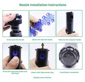 F12 Rosca hembra 45 ~ 360 Grados Cabezal de rociador de agua emergente de plástico ajustable para riego de césped y jardín - Product Image 3