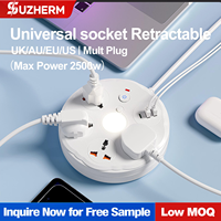 Cable de Extensión Universal con 4 Tomas de Corriente + 2 USB + 1 Tipo-C, Resistente al Fuego, 1.8m, Duradero, 10-13A, IP20, Enchufe UK, para Uso Internacional