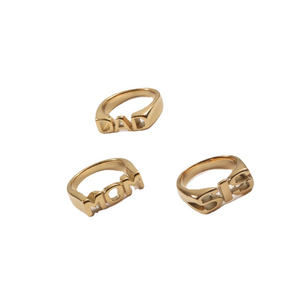 Anillos Impermeables para Mamá con Letras MOM/DAD/<span class=keywords><strong>SIS</strong></span>/<span class=keywords><strong>BRO</strong></span>, Anillo de Sello de Acero Inoxidable con Baño de Oro de 18k, Joyería de Lujo con Circonitas para Mujer - Product Image 5
