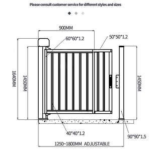 Mecanismo de puerta de acceso con diseños de hierro de aluminio automático inteligente, valla ajustable, puerta de paso peatonal para entrada/salida - Product Image 2
