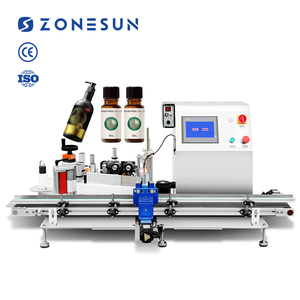 ZONESUN ZS-ETB150 Automatic Tabletop Full Electric Self-adhesive Sticker Cosmetic Glass Plastic Round <b>Bottle</b> Labeling <b>Machine</b> - Product Image 1