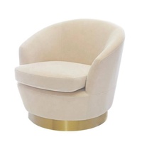Fauteuil pivotant en velours bouclé pour hall d'hôtel, mobilier de luxe nordique moderne, fauteuil d'appoint individuel rotatif