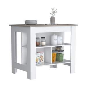 DB Cortes Modern Design <b>Kitchen</b> <b>Island</b> <b>Cart</b> with Large Work Top and 2-Tier Shelf 40\" Width - Product Image 5