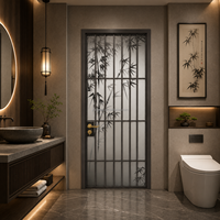 Puerta de Baño Estilo Chino Yomoga, Venta Caliente, OEM ODM, con Impresión de Cuentas Chinas, para Uso en Hoteles y Villas