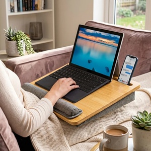 <span class=keywords><strong>Coussin</strong></span> d'oreiller de bureau en bambou Support portable en bambou pour ordinateur portable avec fente pour <span class=keywords><strong>tablette</strong></span> téléphone <span class=keywords><strong>Plateau</strong></span> de bureau léger pour ordinateur portable - Product Image 6