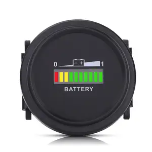 12V/24V/36V/48V/72V DC Battery Indicator Digital LED Battery Indicator Meter Round Voltage Meter for Motorcycle for Golf Cart