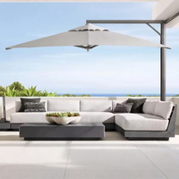 Ensemble de canapés de jardin en aluminium mobilier d'extérieur pour hôtel sofa sectionnel en métal en forme de L au bord de la piscine