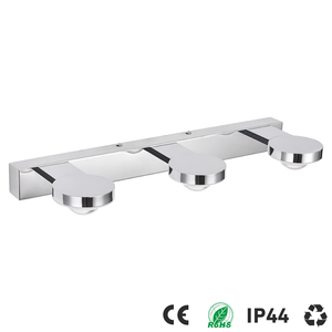 Applique murale moderne de luxe pour salle de bain, 3 lumières, finition blanc poli, avec abat-jour en verre dépoli, à poser au-dessus du miroir - Product Image 3