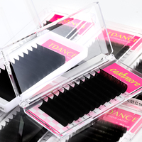 Barquettes de cils noirs mats en fibre PBT foncée, faites à la main, pour cils individuels et en volume, vente en gros, véganes et sans cruauté animale