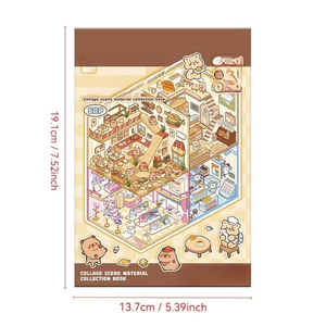 50 hojas por paquete Aquascape Sticker Book Collection 3D Cubic Cabin Niños Descompresión Miniatura Escena Pegatinas - Product Image 5