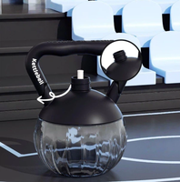 Bouteille d'eau Kettlebell PC 74 oz avec logo personnalisé, couvercle rabattable et poignée, anti-fuite, sans BPA, pour la gym à domicile et le fitness