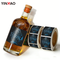 Étiquette personnalisée pour bouteille d'alcool (Whisky, Tequila, Gin) – Autocollant avec logo, dorure à chaud et UV en rouleau