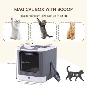 Bac à litière pour chats entièrement fermé, grand format, en acier inoxydable, avec tiroir, toilette pour chats, bac à litière pour chats en acier inoxydable de grande taille - Product Image 3