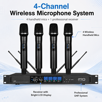 Système de microphone sans fil UHF à 4 canaux TK4000S-1 True Diversity pour spectacles sur scène, conférences et salles de réunion