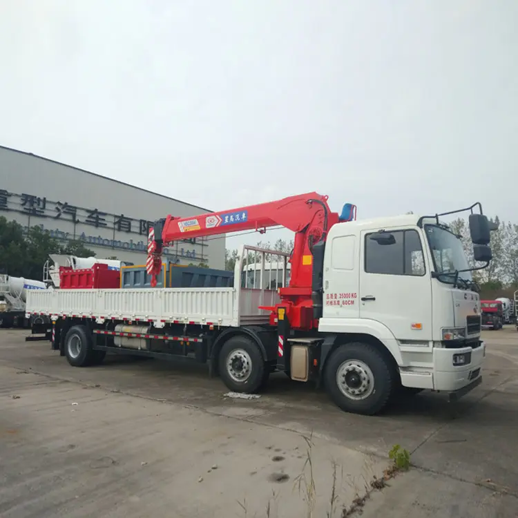 12ton 6X2 hydraulic boom warehouse lifting container construction truck mounted crane