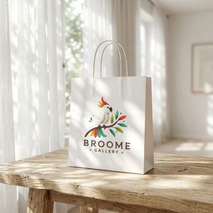 Bolsa de Papel Kraft con Asa, para Alimentos, de 80-300 g/m², con Impresión y Tamaño Personalizado - Product Image 1