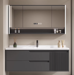Mueble de <span class=keywords><strong>Baño</strong></span> Moderno <span class=keywords><strong>con</strong></span> <span class=keywords><strong>Espejo</strong></span> Iluminado LED Táctil, Lavabo de Cerámica Montado en la Pared, Ecológico, <span class=keywords><strong>para</strong></span> Apartamentos y Cocinas - Product Image 1