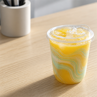 Gobelets en plastique transparent, lot de 50, gobelets jetables pour café glacé, gobelets à emporter pour boissons froides, smoothies, jus