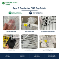 Sac en vrac antistatique Type C, Big Bag FIBC, 1000kg 2000kg, UN1309, pour produits chimiques, poussières métalliques, aluminium, usage intensif, vente en gros