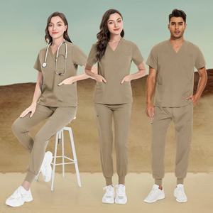 Haute qualité hommes femmes unisexe col en V hôpital médecin dentaire infirmières uniforme Suites hauts survêtement pantalon médical Scrubs uniformes ensembles - Product Image 4