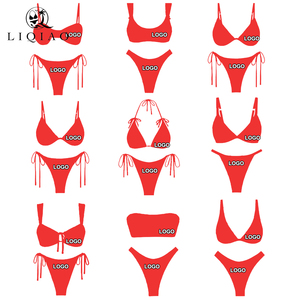 Costume da Bagno Bikini con Logo Personalizzato, Top Trasparente con Stampa Leopardata Sexy, Set Bikini 3 Pezzi Plus Size per Donna - Product Image 1