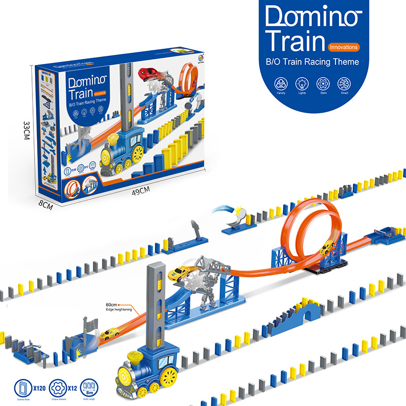 2023 Domino Blocks Set - Automatic Domino Train Track Toy