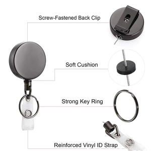 Wholesale Miscellaneous Daily Items Metal Wire Keychain Pull Badge Reel ID Lanyard Name Tag Card Easy-to-pull Buckle Rope - Product Image 2