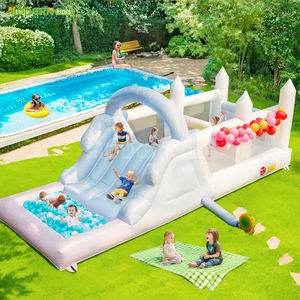 Parque Inflable, Castillo Hinchable Vibrante con Diseño de Arcoíris, con Gran Área y Tobogán para Fiestas de <span class=keywords><strong>Cumpleaños</strong></span> Infantiles - Product Image 2