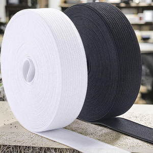 High Elasticity 35mm Wide Medium-Thick Polyester Natural Latex Sewing <strong>Elastic</strong> Band Woven Technique in White &amp; Black - Product Image 1