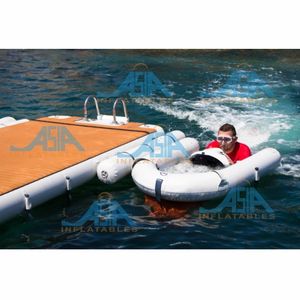 Dock modulaire gonflable robuste |   Plateforme flottante antidérapante en forme de C pour lacs, piscines et marinas - Product Image 3