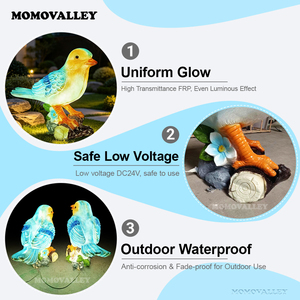 Escultura de Pájaro de Fibra de Vidrio Personalizada MOMOVALLEY para Festival de Luces de Zoológico, Escultura de Animales, Lámpara Decorativa de Paisaje con Forma de Pájaro - Product Image 5