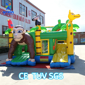 Castello Gonfiabile Commerciale Gigante a Tema Scimmie con Scivolo, <span class=keywords><strong>Casa</strong></span> Gonfiabile per Noleggio Feste ed Eventi - Product Image 2