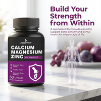 Kapsul Aeglewell Kalsium Magnesium Seng dengan Kalsium 1000mg, Magnesium 500mg untuk Kesehatan Tulang, Fungsi Otot, Kesehatan Jantung