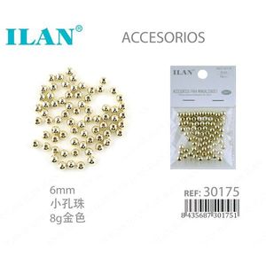 Cuentas Metálicas ILAN de 6mm Doradas con Orificio Pequeño para Manualidades y Fabricación de Joyería - Product Image 1