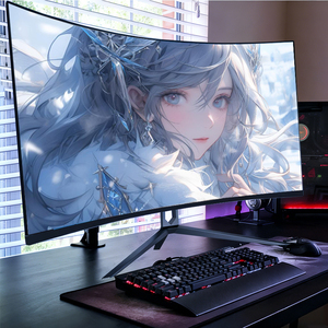 Moniteur LCD incurvé 32 pouces super large 165 Hz 2K avec rétroéclairage LED, haut-parleurs intégrés, ordinateur de bureau pour jeux PC, <span class=keywords><strong>occasion</strong></span> - Product Image 1