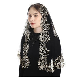 Velo Corto di Qualità con Ricamo a Croce Vintage per Chiesa, per Donne - Product Image 2