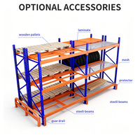 Scaffale per Magazzino a 3 Livelli Regolabile in Acciaio Laminato a Freddo con Rivestimento in Polvere Epossidica, Super Capacità di Carico e Slot per Schede