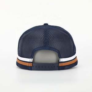 BSCI Oem personalizado 5 paneles Australia país alto perfil estructurado corona 2 rayas laterales malla camionero gorras sombrero - Product Image 6