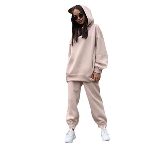2026 Women's Solid Casual Long Cotton Velvet Sweater Fashionable Hoodie Two-piece Washed Sweatsuit <b>Set</b> - Product Image 6