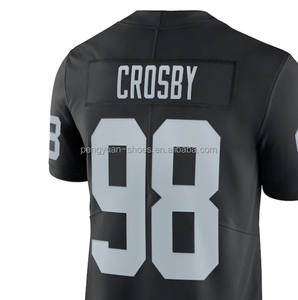 すぐに発送可能 クロスビー ホワイト 最高品質のステッチ入りアメリカンフットボールジャージ - Product Image 2
