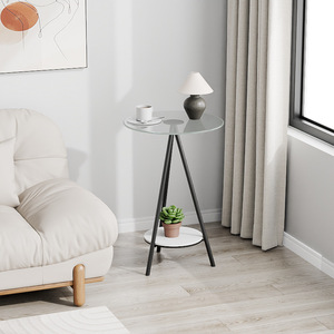 Meubles de maison simples de <span class=keywords><strong>table</strong></span> en verre à double couche de style nordique pour le café ou la lecture de salon - Product Image 2
