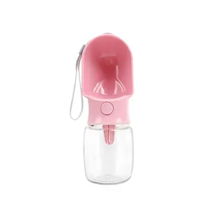 Bouteille d'eau portable pour chiens en plein air chiot animal de compagnie voyage chien bouteille d'eau potable avec bol distributeur de récipient de nourriture