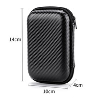 Pochette portable en EVA à fermeture éclair, personnalisée avec texture fibre de carbone, multi-tailles, étui d'emballage personnalisé pour produits électroniques
