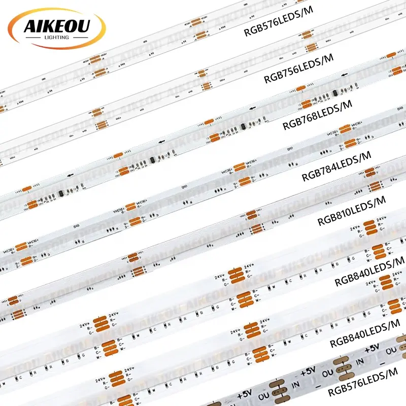 高輝度RGB576 756 768 784 88840チップスマートライトDC24V12V COB LEDストリップ屋内屋外装飾用