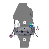 Organisateur universel de poussette pour bébé avec porte-gobelet isolé, sac de téléphone détachable et bandoulière pour poussette
