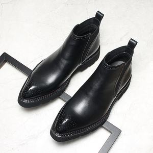 Nouvelle Arrivée Bottes Homme Britanniques à Bout Pointu et Plateforme, Bottines en Cuir Véritable Style Business Décontracté, Bottes de Moto Tendance - Product Image 3