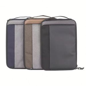 Pochette pour ordinateur portable en nylon imperméable avec doublure en velours uni, simple et élégante, 13/14/15 pouces, pochette en polyester avec fermeture éclair pour ordinateur portable - Product Image 6